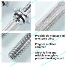 DDCAQIOUA 1 Pc Fitness Dumbbell Bar, Sports Accessories, Fitness Equipment, Precise Manufacturing, Ergonomic Design, Stable, Equipped With Various Weight Combinations, Easily Meets Different Training Needs, Helps You Create A Personalized Strength Training Plan And Makes Your Fitness Program Even More Worry-Free! - 白色 - 查看 5