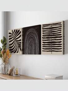 3 件装北欧简约各种几何形状、现代艺术图案、帆布材质、适用于家庭客厅装饰画艺术墙无框画、西式家居装饰、房间海报、极简主义墙面装饰、房间装饰美学、房间装饰用品 - 彩色 - 查看 8