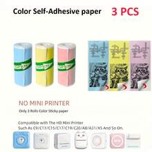 57x25mm Mini Printer Paper Refill Roll Thermal Paper Printable Sticker Paper For Pocket Wireless Printer For Study Notes Work Photos - Multicolor - View 14