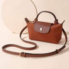 3Pcs/Set Microfiber Leather Purse Strap Replacement Crossbody Adjustable Shoulder Strap Punch-Free Mini Handbag With New Style Buckle Winter - Brown - View 5