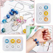 2pcs Resin Bead Mold Set, Round Bead Mold Diameter 5mm, For Making Resin Earrings, Bracelets And Jewelry, Epoxy Resin Craft Decorations, Includes 30pcs Mold Pads - Multicolor - View 4