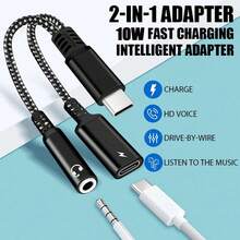 1 个二合一 10W 充电音频适配器，USB C 转 3.5 毫米 + Type-C 耳机插孔适配器兼容 iPhone 16/15/iPad Pro/// - 彩色 - 查看 1
