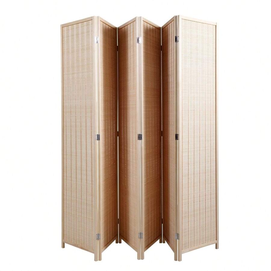 6 Panel Bamboo Room Divider, Private Folding Portable Partition Screen