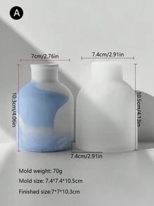 DIY涂鸦花瓶 自制创意花瓶模具 石膏插花树脂模具 硅胶材质可重复制作 可拆卸清洗 - 白色 - 查看 12