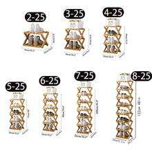 Madebyblanc 1pc Bamboo No-Installation Folding Shoe Rack, Suitable For Dining Room, Entryway, Bedroom, Living Room - Ginger - View 4