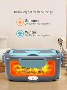 電熱便當盒，可攜式暖食器，車用家用皆適用─防漏，餐盒可拆卸，容量1.5公升，110伏特/12伏特 - 粉色 - 查看 2