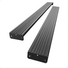 Running Boards [6.5 Inches] Compatible With 2007-2018 Chevy Silverado/GMC Sierra 1500, 2007-2019 2500HD 3500HD Crew Cab(4 Full Size Doors/Gas Engine Only) - Black - View 1