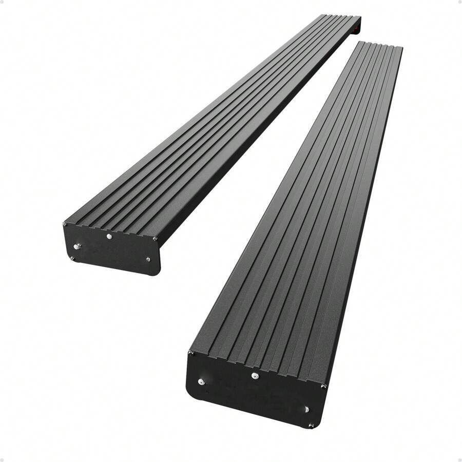 Running Boards [6.5 Inches] Compatible With 2007-2018 Chevy Silverado/GMC Sierra 1500, 2007-2019 2500HD 3500HD Crew Cab(4 Full Size Doors/Gas Engine Only) - Black - View 1