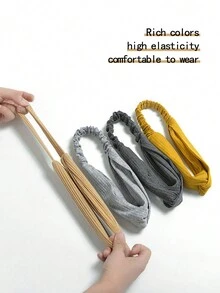 8/2/4 件套针织头带，欧式交叉弹力纯色温暖时尚手工发带，女士发饰 - 彩色 - 查看 7