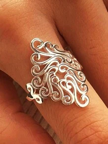 1pc 925 Sterling Silver Vintage Hollow Floral Vine Ring, Christmas Gift For Lover, Suitable For Engagement, Wedding, Daily Wear, Random Box Style - Flower Vine Ring - View 6