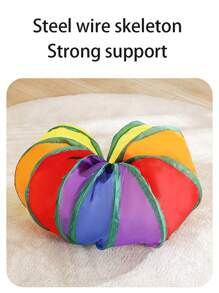 可折叠彩虹猫隧道，可折叠宠物猫隧道玩具，适合猫和兔子，室内/室外使用，便携 - 彩色 - 查看 5