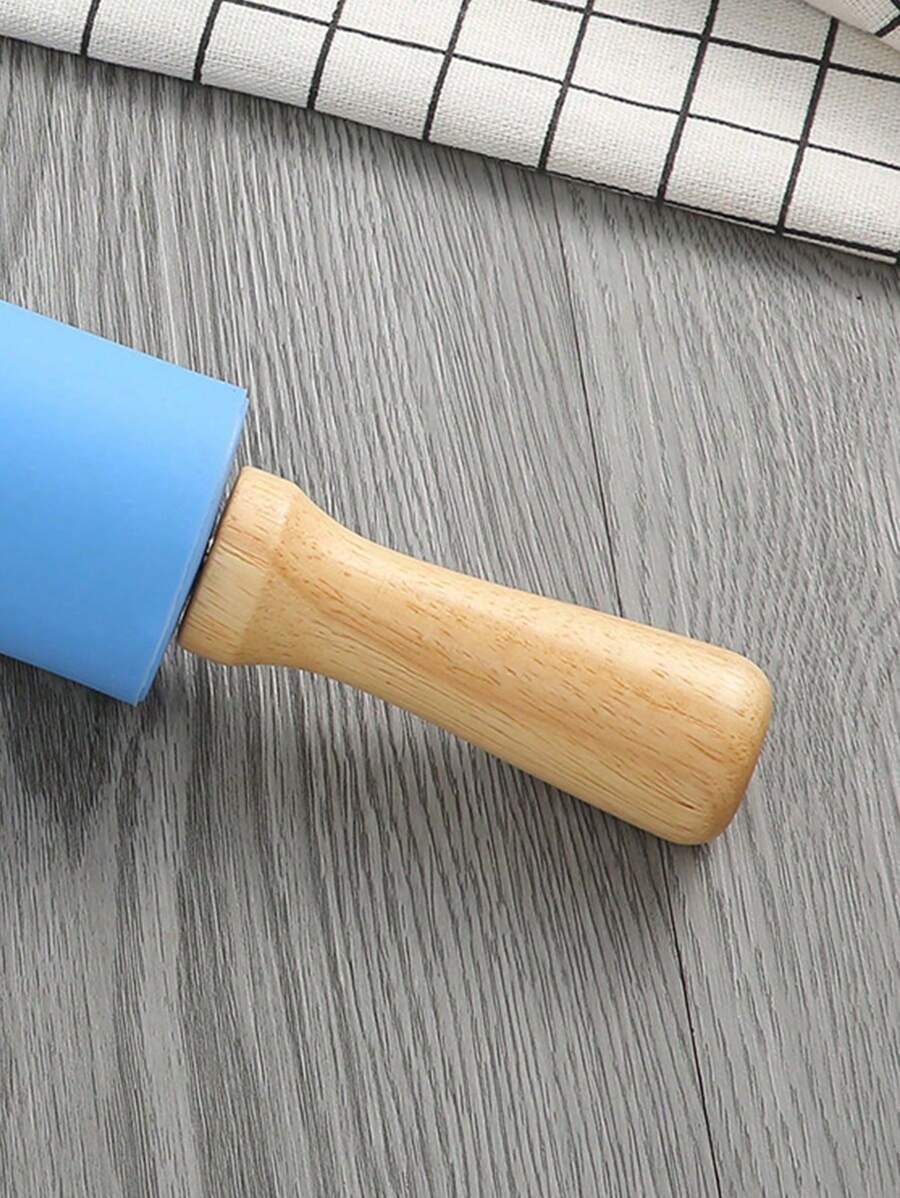 一、家用迷你硅胶擀面杖滚轴擀面杖不粘擀面烘焙 - 藍色 - 查看 1