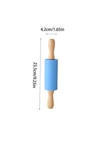 一、家用迷你硅胶擀面杖滚轴擀面杖不粘擀面烘焙 - 藍色 - 查看 3