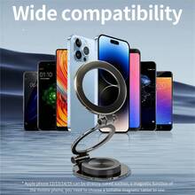AmSengo 2024 热销折叠式磁性车载手机支架，磁性车载手机支架兼容 16、15、14、13、12，免提 - 彩色 - 查看 6
