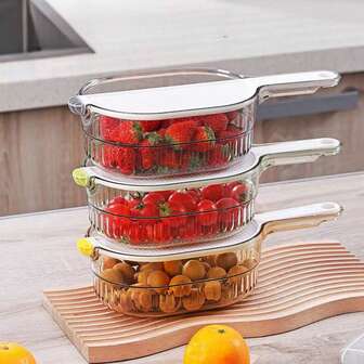 1pc Multi-Function Rinsing Basket, Kitchen Colander Strainer - Wash Rice, Fruit, Durable PET Kitchen Filter Net With Draining Sieve