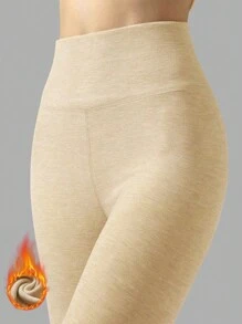 1 件秋冬天鹅绒保暖内衬紧身裤，高腰瘦身健身裤，户外运动保暖服 - 彩色 - 查看 16