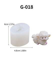 1 pieza Molde de silicona de oveja de dibujos animados, molde de adorno de yeso 3D, molde para velas aromáticas, molde de silicona creativo