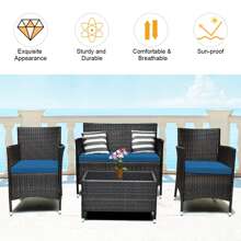Outdoor Table & Chair Sets - Beige - View 5