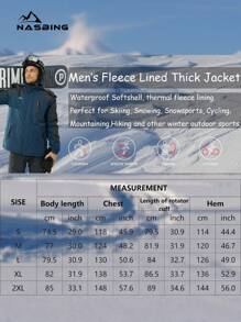 NASBING 男士保暖内衬夹克 防水防风保暖户外工作多口袋冬季外套 滑雪徒步露营外套