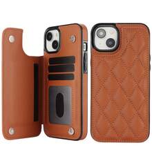 AWQUER 钱包手机壳适用于 16 15 14 Plus 13 12 11 Pro Max 8 7 Plus SE 5G 2020 2022 带信用卡插槽支架，PU 皮革手机壳适用于 Galaxy S24 S23 S22 S21 S20 FE Note 20 Ultra 10 Plus A55 A35 A25 A15 A54 A14 A73 A53 A13 A72 A52 A22 A12 A71 A51 A70 A50 S 4G 5G 支架防震带 RFID 屏蔽手机袋保护套 - 棕色 - 查看 10