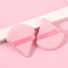 2/5 件装新款植绒三角植绒粉扑，亮色双面植绒，不扎人 - 彩色 - 查看 4