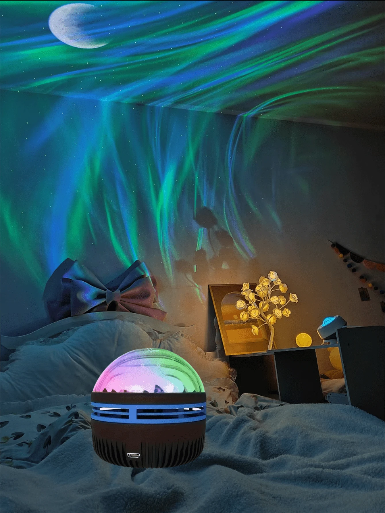 Atyhao Lampada A Proiezione Astronave Con Effetti RGB, Telecomando, Musica Reattiva, 10 Modalità