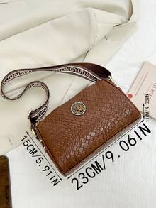 时尚百搭复古便携女士单肩包 - 棕色 - 查看 7