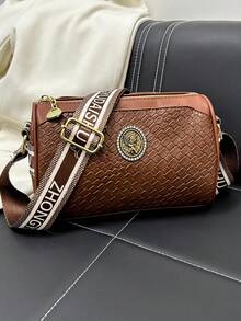 时尚百搭复古便携女士单肩包 - 棕色 - 查看 1