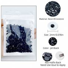 1000 viên đá giả kim cương giả bằng nhựa, mặt phẳng, kích thước 2mm, màu đen dạng thạch, thích hợp cho các dự án thủ công DIY, nghệ thuật làm móng, trang điểm mặt, cốc, chai lọ, đồ trang trí thủ công, đá giả kim cương lấp lánh thay thế, phụ kiện trang trí móng, đá quý trang trí móng, vật tư làm móng. - màu đen - Xem 7