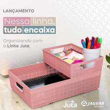 Kit 3 Stackable Plastic Organizer Baskets 2 Liters Kitchen Bathroom Kitchen - Black - View 4