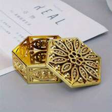 1pc European-Style Electroplated Gold/Silver Plastic Hollow Floral Pattern Wedding/Party Favor Box, Gift Box - Gift Box (1 Piece) - View 13