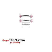 ADYJELY 2/3 pezzi di anelli per sopracciglia, piercing, in acciaio inossidabile ipoallergenico con gemme di zirconia cubica (3mm), filettatura interna, chiodi per labbra/sopracciglia curvi CZ, cartilagine, conchiglia, tragus, orecchini da piercing, decorazione per corpo, taglia 16G, lunghezza 6mm, 8mm, 10mm, adatto per donne e uomini'