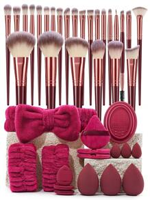 41/36/31/25/12/4件套化妆刷套装，共25支刷子：散粉刷、腮红刷、高光刷、眼影刷、睫毛刷、眼线刷、轮廓刷、各种眼影刷、细节刷；3个化妆海绵；3个散粉三角海绵；3个迷你化妆海绵；1个发带；2个腕带；化妆刷套装；化妆刷套装；化妆刷套装；全套化妆刷；化妆刷套装；全套化妆工具；化妆刷套装；化妆礼盒套装