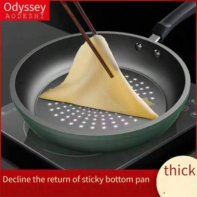 High-Quality Crystal Drill Flat-Bottomed Non-Stick Frying Pan Outdoor Camping Pot Thickened Flat-Bottomed Pot Less Smoke Gas Stove Induction Cooker General Seafood Boil