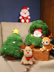 圣诞老人与驯鹿毛绒玩偶公仔 送给朋友的圣诞礼物 - 彩色 - 查看 10