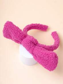 1 件女士羊毛蝴蝶结头带，可爱顶结发箍，秋冬 - 彩色 - 查看 2