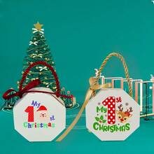 10 hộp quà Giáng sinh cá nhân hóa, hộp quà Giáng sinh, hộp đêm Giáng sinh, hộp quà Giáng sinh đầu tiên, túi đựng bánh quy, hộp kẹo Giáng sinh, tiệc Giáng sinh năm mới - hộp bát giác - Xem 4