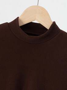 Long Sleeve T-Shirt For Boys, Thickened Crew Neck Casual All-Match Tee, For Spring, Autumn & Winter - Chocolate Brown - View 3