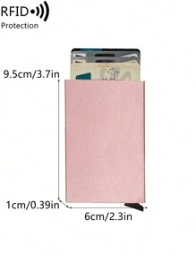 MIYIN Portefeuille anti-vol ultra-fin en alliage d'aluminium à la mode, unisexe, design minimaliste de couleur unie à ouverture automatique, avec poche pour espèces, fentes pour cartes métalliques, peut contenir des cartes, des pièces d'identité, léger et portable, convient aux hommes, pères, maris, couples, petits amis, cadeau idéal pour la Saint-Valentin, l'anniversaire, la Fête des Pères. Également disponible en porte-cartes anti-vol, porte-cartes de visite, porte-cartes de crédit, mini-portefeuille, portefeuille RFID. - Rose bonbon - Voir 10