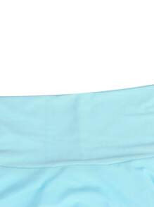 Falda Pantalón Fluida de Malla de Cintura Alta, Pantalones Cortos Transparentes como Cubierta de Playa para Mujer - Azul - Ver 7