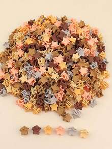 50 个/Opp 袋，纯色星星和水果可爱 ABS（ABS 树脂）发夹，适合女性日常生活，时尚热销，防毛躁发夹 - 顏色隨機 - 查看 2