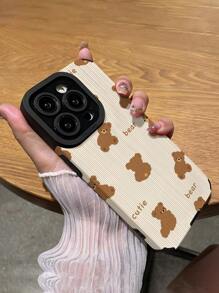 密熊图案垂直仿皮防摔防指纹防震软手机壳适用于苹果和各种型号 - 彩色 - 查看 5