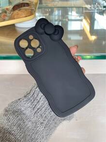 领结设计手机壳适用于 11、12、13、14、12 Pro Max、13 Pro Max、15、15 Pro、15 Plus、15 Pro Max、16、16 Pro、16 Plus、16 Pro Max、17、17 Pro Max - 黑色 - 查看 4