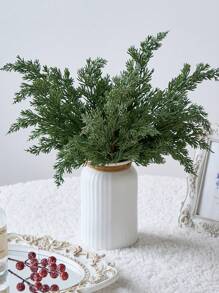 1 件人造松树叶树枝真实触感假绿叶松枝仿茎适用于 DIY 花环花环装饰和家庭花园装饰、情人节、生日毕业礼物 - 綠色 - 查看 3