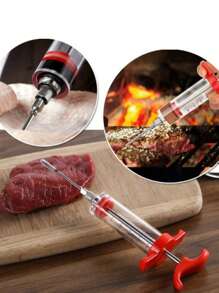 1pc/3pcs/4pcs Marinade Injector, Turkey Brining Syringe, Meat Tenderizer For Steak, Roast, BBQ Sauce And Injection - Multicolor - View 10