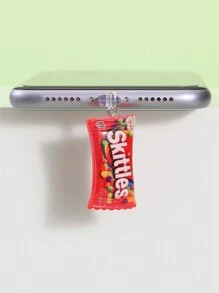 New Fake Candy Snack Food Miniatures Resin Phone Dust Plug Charm, Rainbow Color Phone Charging Port Dust Cover Decor, Couple Phone Dust Plug Accessory
