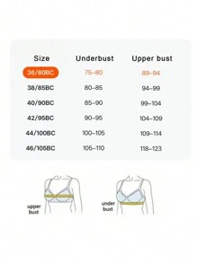 前扣薄模杯文胸，加垫聚拢，透气，舒适，无钢圈，双肩带，内衣 - 淺灰紫 - 查看 6