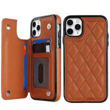 AWQUER 钱包手机壳适用于 16 15 14 Plus 13 12 11 Pro Max 8 7 Plus SE 5G 2020 2022 带信用卡插槽支架，PU 皮革手机壳适用于 Galaxy S24 S23 S22 S21 S20 FE Note 20 Ultra 10 Plus A55 A35 A25 A15 A54 A14 A73 A53 A13 A72 A52 A22 A12 A71 A51 A70 A50 S 4G 5G 支架防震带 RFID 屏蔽手机袋保护套 - 棕色 - 查看 25