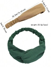 8/2/4 件套针织头带，欧式交叉弹力纯色温暖时尚手工发带，女士发饰 - 彩色 - 查看 9