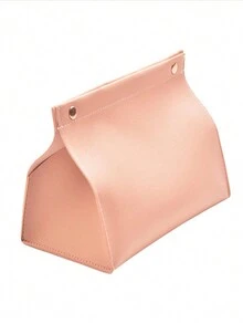 1 件 PU 皮革纸巾盒，简易书桌或客厅纸巾架，家用餐巾收纳 - 彩色 - 查看 4